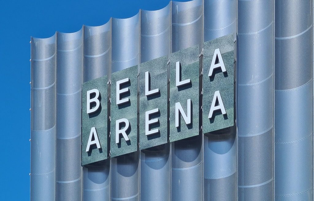 Outdoor sign - Bella Arena - close up