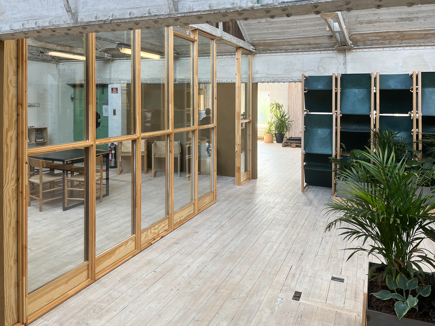 Glass partitioning wall in the Lendager Group's Office